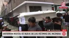 Entierran a nueve víctimas del incendio registrado en Manzanilla