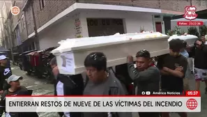 Entierran a nueve víctimas del incendio registrado en Manzanilla. Foto y video: América Noticias