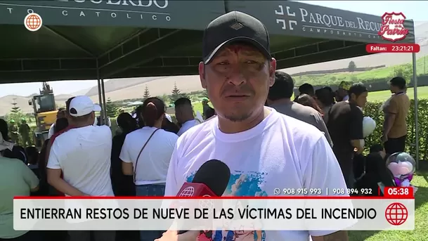 Entierran a nueve víctimas del incendio registrado en Manzanilla. Foto: América Noticias