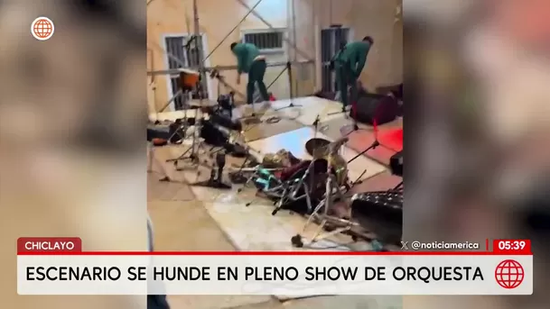 Escenario se cae en Chiclayo durante concierto por aniversario de Puerto Eten. Foto: América Noticias