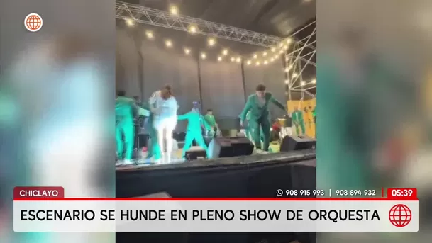 Escenario se cae en Chiclayo durante concierto por aniversario de Puerto Eten. Foto: América Noticias