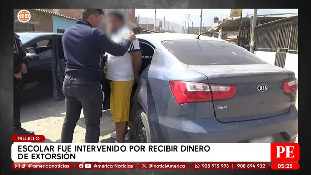 Escolar recibe dinero de extorsión por encargo de su padre en Trujillo. Foto: América Noticias