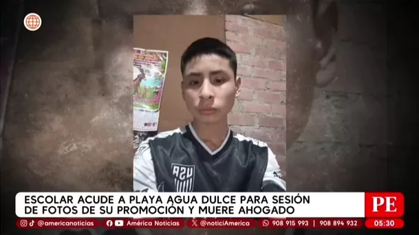 Escolar muere ahogado durante sesión de fotos en Agua Dulce. Foto: América Noticias Escolar muere ahogado durante sesión de fotos en Agua Dulce. Foto: América Noticias