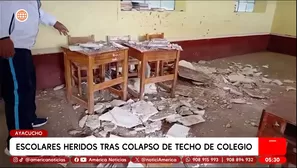 Escolares heridos tras colapso de techo de colegio en Ayacucho. Foto y video: América Noticias