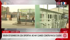 Escolares de Santa Anita estudian en losas deportivas. Foto y video: América Noticas