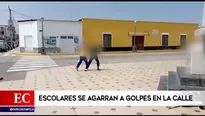 Escolares se agarran a golpes en la calle antes de ingresar a clases