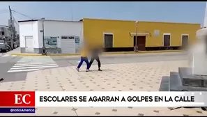 Escolares se agarran a golpes en la calle antes de ingresar a clases