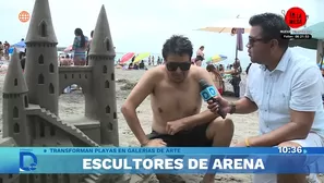 Escultores de arena transforman playas en obras de arte. Foto y video: América TV