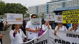 Médicos en protesta. Foto: Sinamssop - Essalud