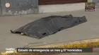 Estado de emergencia suma 57 homicidios en Lima y Callao