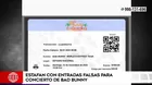 Estafan con entradas falsas para concierto de Bad Bunny