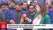 Los estibadores del mercado de Santa Anita entraron en huelga. Foto: América TV