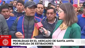 Los estibadores del mercado de Santa Anita entraron en huelga. Foto: América TV