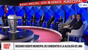 Debate municipal en el Centro de Convenciones de Lima. Foto: captura de TV