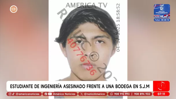 Geanpier Calderón Zavala, estudiante de ingeniería - Fuente: América Noticias Geanpier Calderón Zavala, estudiante de ingeniería - Fuente: América Noticias