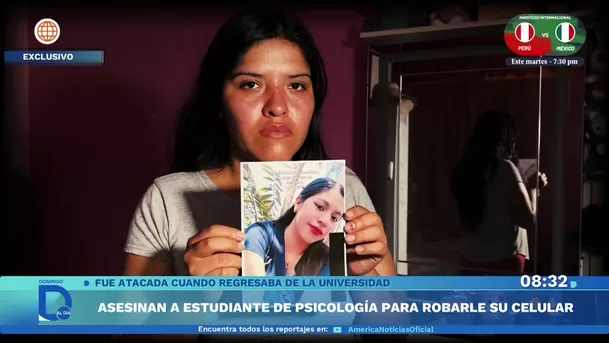 Estudiante de psicología fue asesinada con arma blanca por un celular en SJL. Foto: Domingo al día Estudiante de psicología fue asesinada con arma blanca por un celular en SJL. Foto: Domingo al día