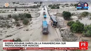 Exigen reparar daños en la Panamericana Sur provocados por huaicos. Foto y video: América Noticias