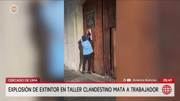 Explosión de extintor deja un muerto en el Cercado de Lima. Foto: América Noticias Explosión de extintor deja un muerto en el Cercado de Lima. Foto: América Noticias