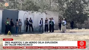 Tres muertos y un herido deja explosión en taller pirotécnico en Arequipa. Foto y video: América Noticias