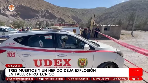 Tres muertos y un herido deja explosión en taller pirotécnico en Arequipa. Foto: América Noticias