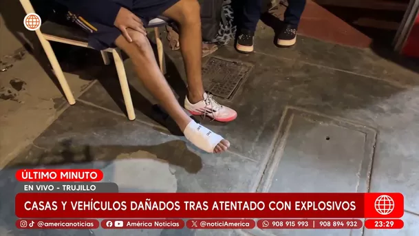 Uno de los heridos recibió atención médica tras explosión en Trujillo - Foto: América Noticias Uno de los heridos recibió atención médica tras explosión en Trujillo - Foto: América Noticias