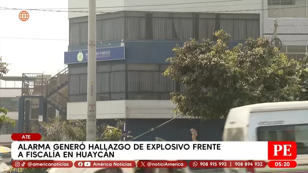 Explosivo artesanal fue dejado frente a Fiscalía de Huaycán. Foto: América Noticias
