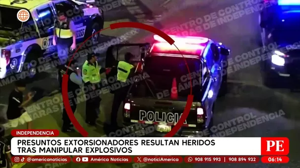 Presentos extorsionadores resultan heridos tras manipular explosivos en Independencia. Foto: América Noticias