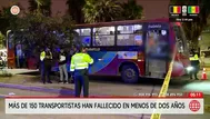 Extorsión al transporte deja 152 muertos en Lima y Callao