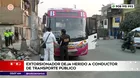 Extorsionador dejó herido a conductor de transporte público