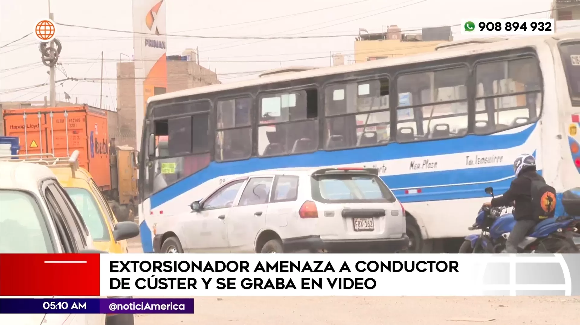 Extorsionador graba cuando amenazaba a conductor de cúster. Foto: América Noticias