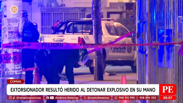 Extorsionador pierde dedos tras fallido atentado en Comas. Foto: América Noticias Extorsionador pierde dedos tras fallido atentado en Comas. Foto: América Noticias