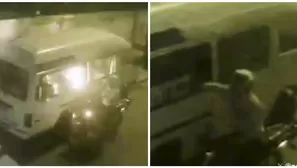 Extorsionador prende fuego a una combi en una calle de Lurín/ América Noticias