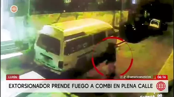 Lurín: vecino evita que extorsionador queme combi estacionada en plena calle/ América Noticias