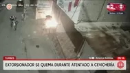 Extorsionador se quema al incendiar cevichería en Tumbes