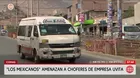 Extorsionadores amenazan a choferes de la empresa Uvita en Comas