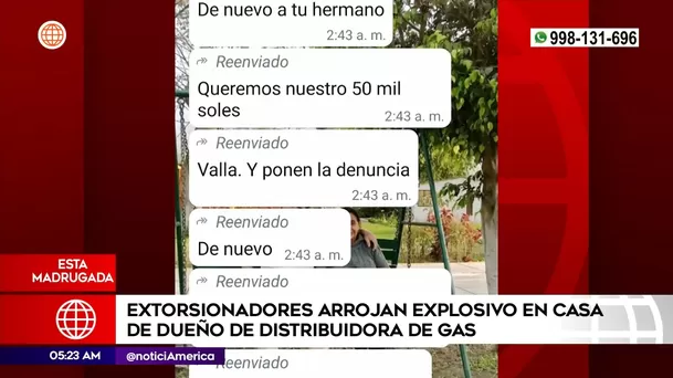 Mensajes extorsivos | Imagen: América Noticias 