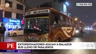 Extorsionadores atacan a balazos bus y dejan herido a chofer