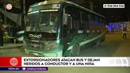 Extorsionadores atacan bus y dejan heridos a conductor y una niña