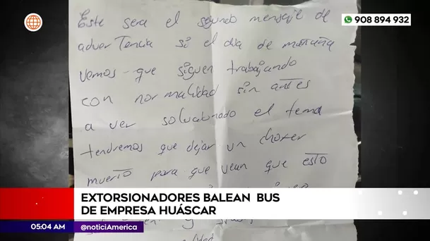 Extorsionadores balean bus de transporte público en San Juan de Lurigancho. Foto: América Noticias