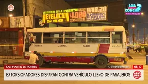 Extorsionadores balean cúster con pasajeros en San Martín de Porres. Foto y video: América Noticias