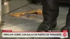 Extorsionadores dejan balas en panadería de La Victoria