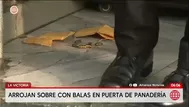 Extorsionadores dejan balas en panadería de La Victoria