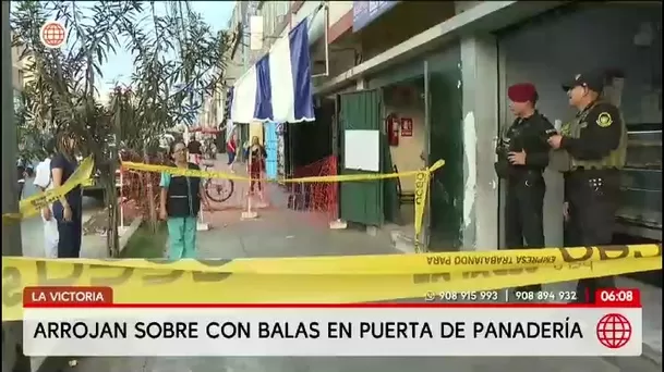 Delincuentes armados dejan sobre con seis balas en panadería de La Victoria y obligan a cerrar el negocio/ América Noticias Delincuentes armados dejan sobre con seis balas en panadería de La Victoria y obligan a cerrar el negocio/ América Noticias
