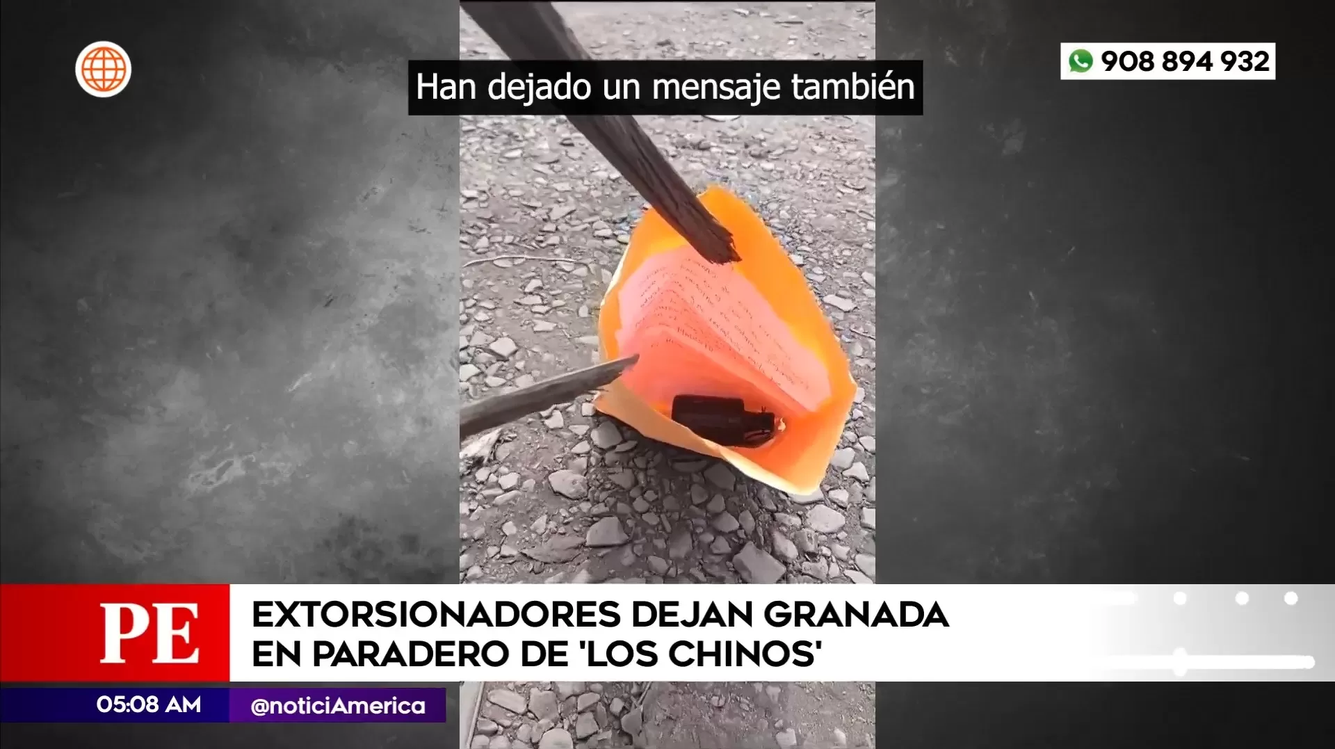 Dejan granada en paradero de Los Chinos en Villa El Salvador. Foto: América Noticias