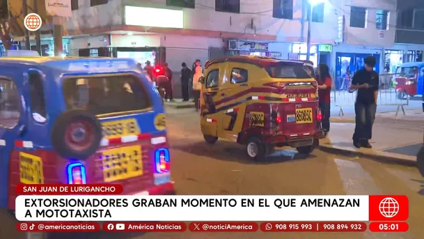 Extorsionadores graban amenaza a mototaxista en San Juan de Lurigancho. Foto: América Noticias