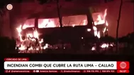 Extorsionadores incendian combi que cubría ruta hacia el Callao