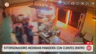 Extorsionadores incendian panadería con clientes en el Callao