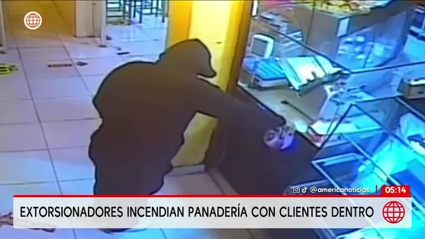 Extorsionadores incendian panadería con clientes en el Callao. Foto: América Noticias