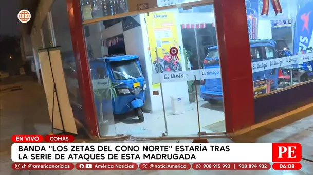 Extorsionadores lanzan explosivo a tienda de motos en Comas. Foto: América TV