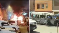 Extorsionadores queman combi en el Callao tras pedir pago de cupo